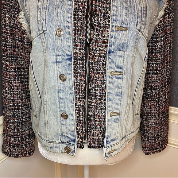 Current/Elliott The Charmer Tweed & Denim Jacket - Picture 9 of 15